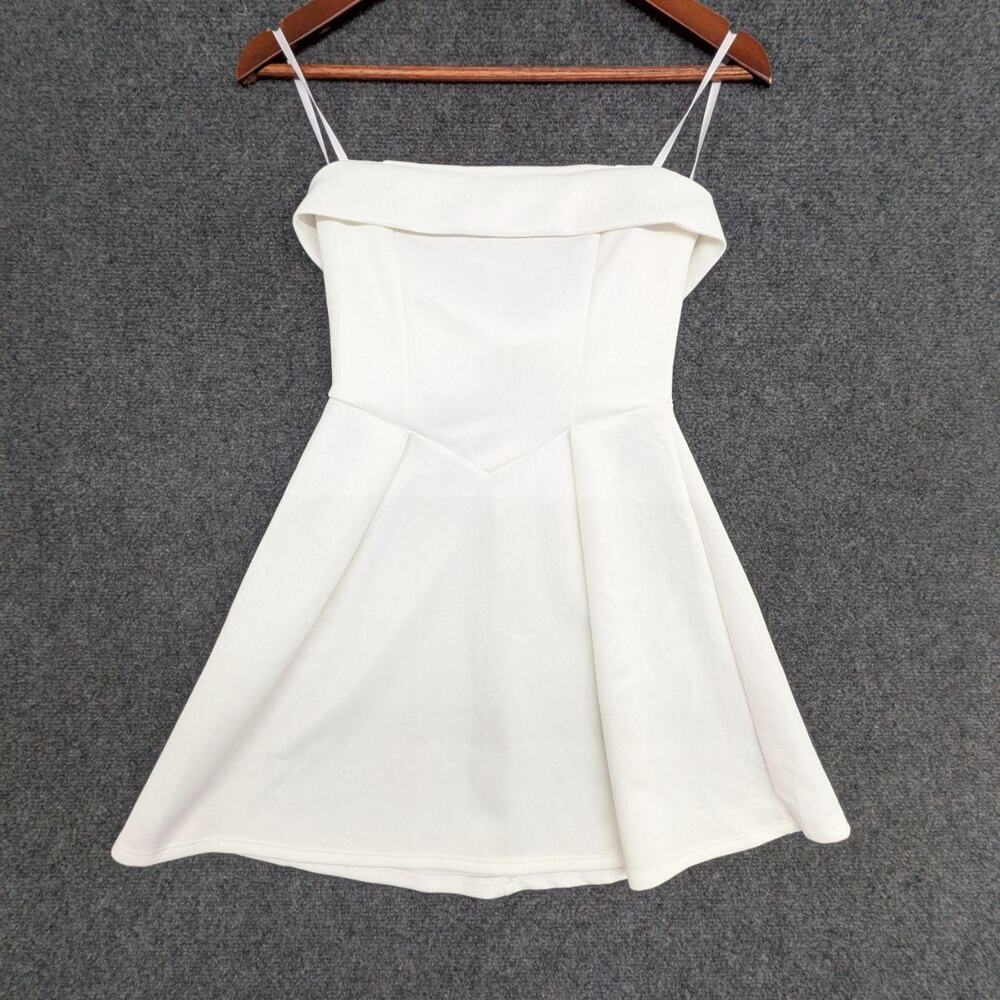 Windsor Dress Womens Small White Off Shoulder Mini Skater Party A Line Dress